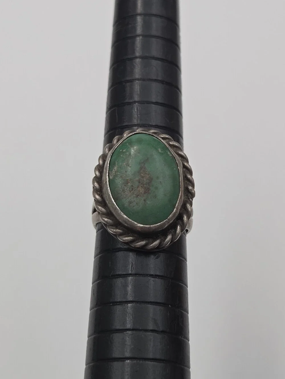 Vintage Navajo Sterling Silver And Chunky Turquoise Ring Size 5